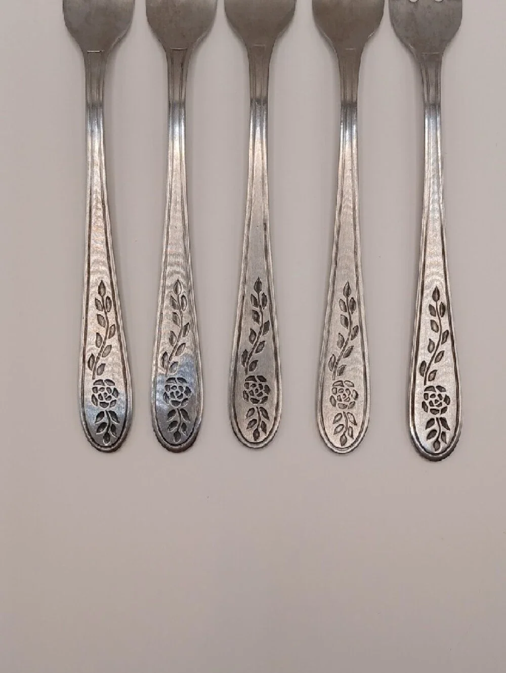 Rogers Floral Mist Stainless Cocktail/Seafood Forks (Set of 5)